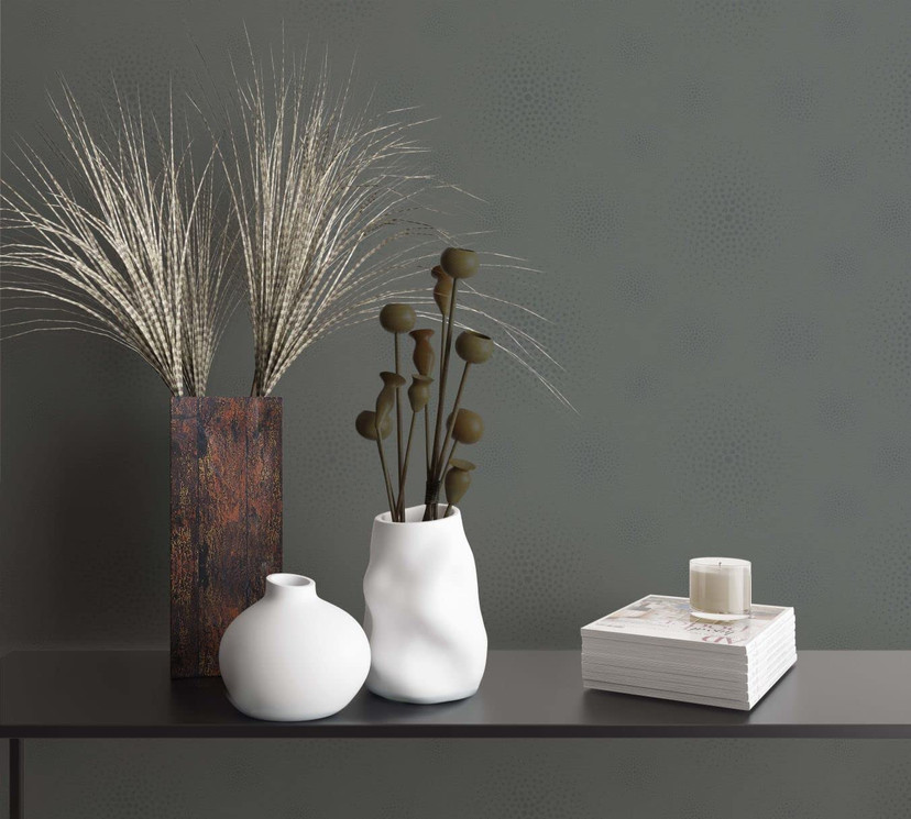 Vliestapete Struktur Punkte Modern, Romantisch, Shabby Chic in Anthrazit