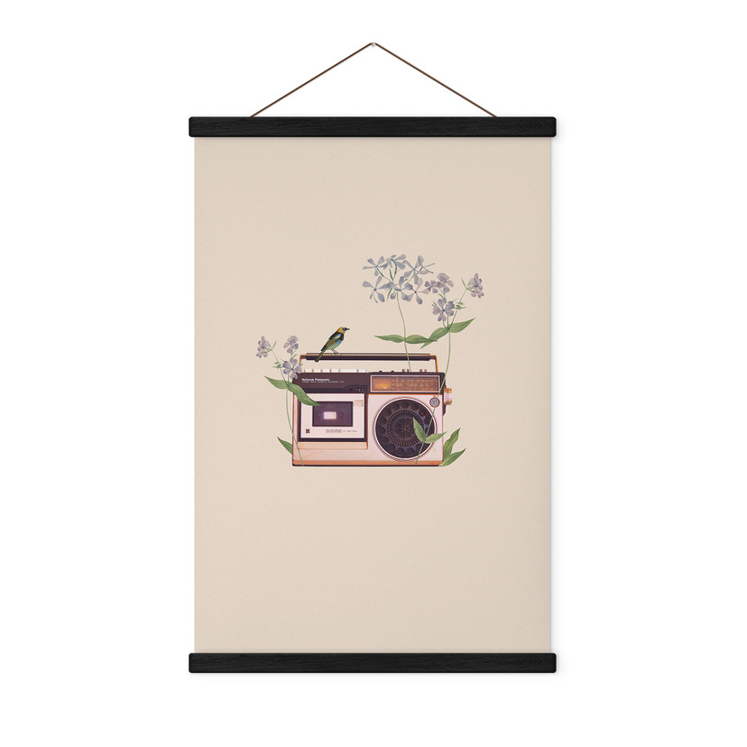 Obraz tkaniny w kwiaty w stylu retro - Frida Floral Studio