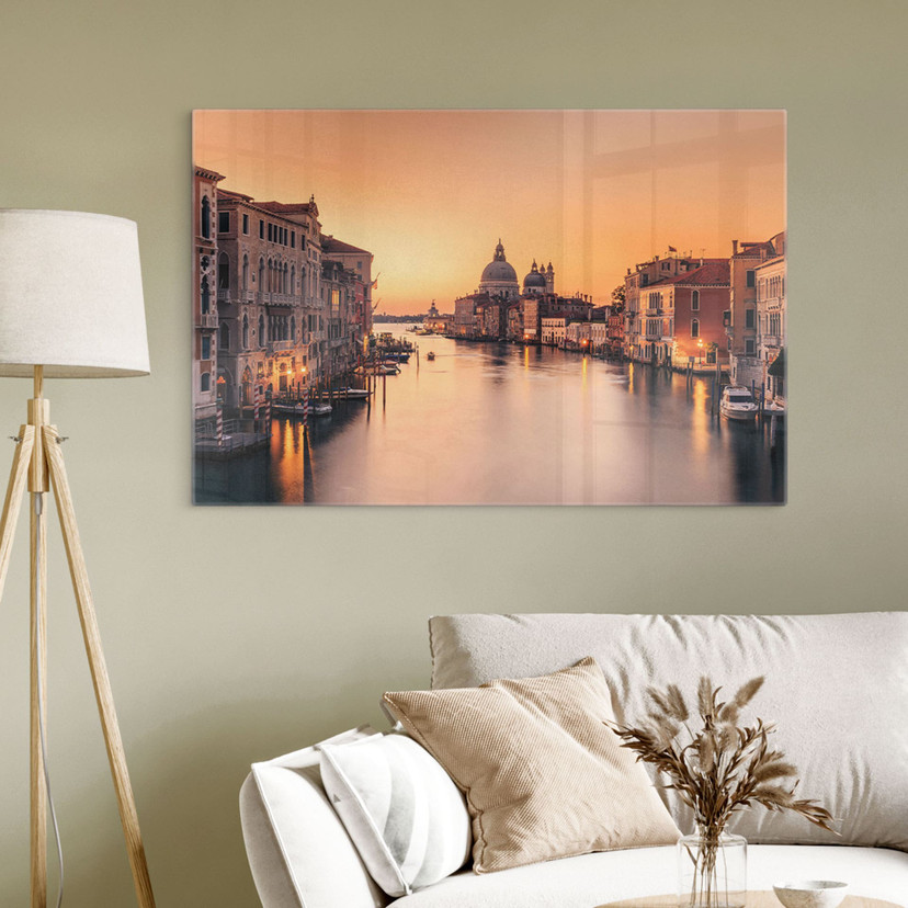 Glasbillede - Solnedgang i Venedig - Zhang