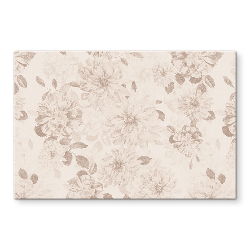 Wandbild Dahlien Shabby Chic Beige - Bloomery Decor - Alu-Dibond