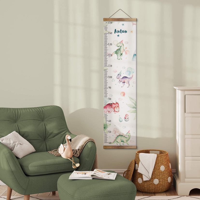 Personlig målestok til børn - Kvilis - Dinosaur - 30x120 cm