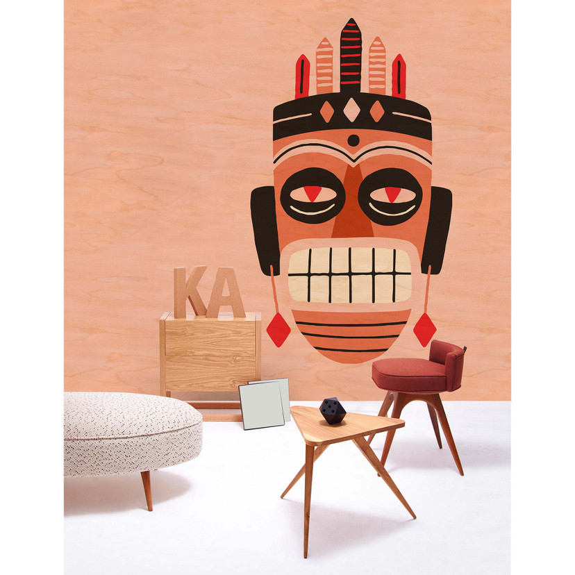 Fotomural Paredes de Patel 3 Overseas 1 naranja, marrón, beige, negro