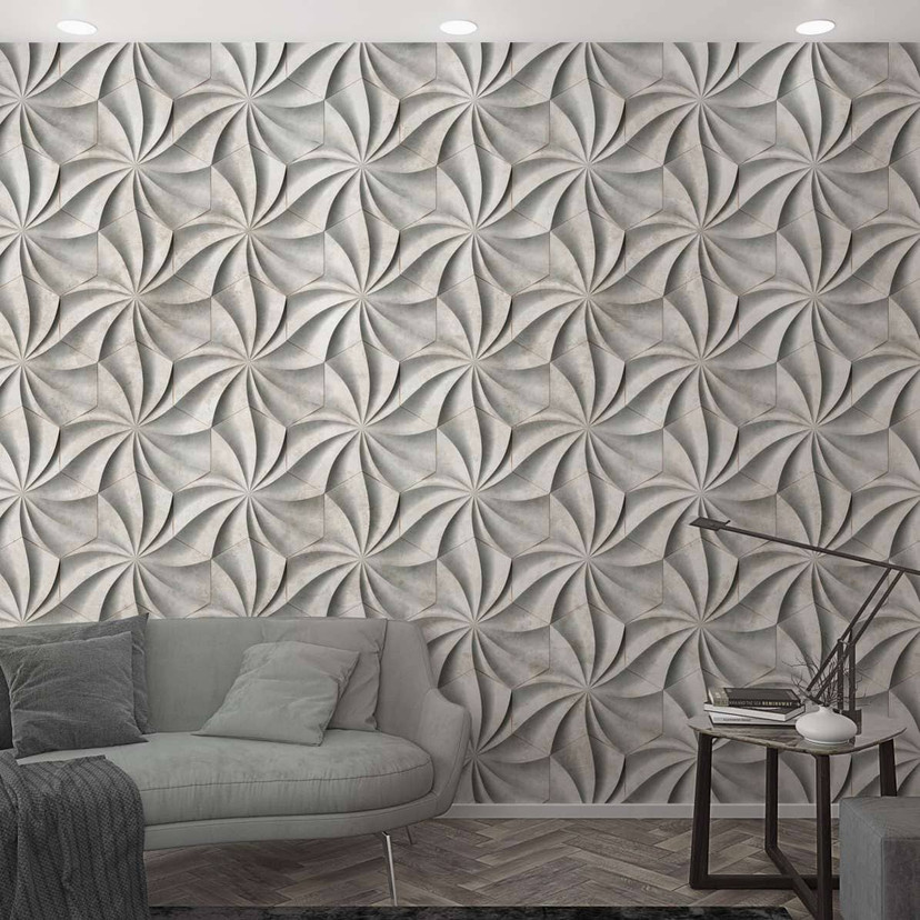 Klassisk 3D-tapet Fototapet grå, grafisk 2,70 x 1,59 m