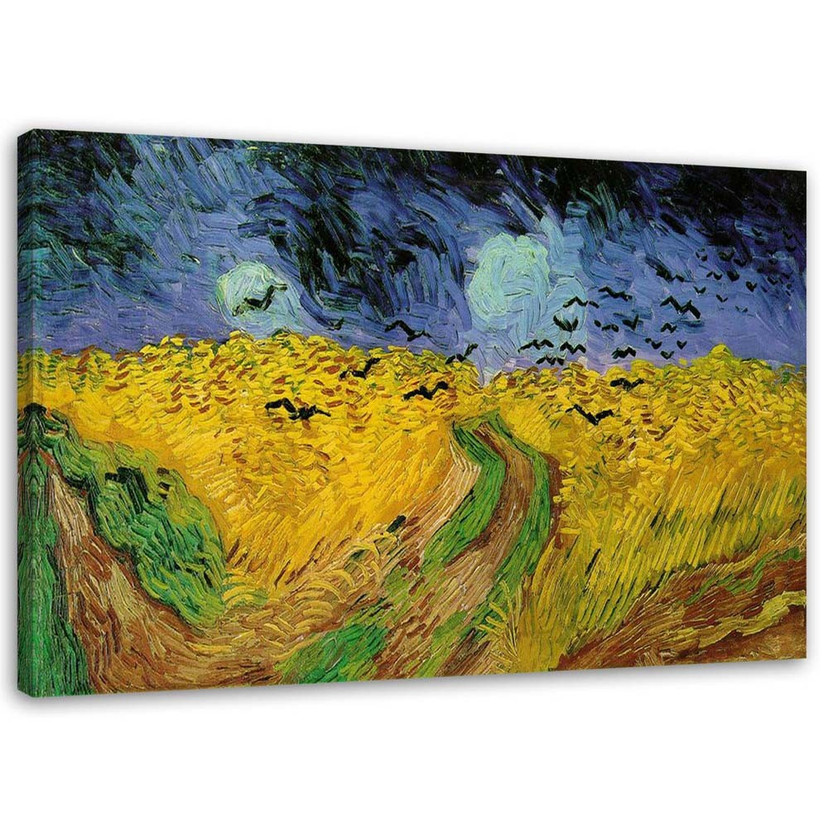 Canvasbillede, Hvedemark med ravne - Vincent van Gogh