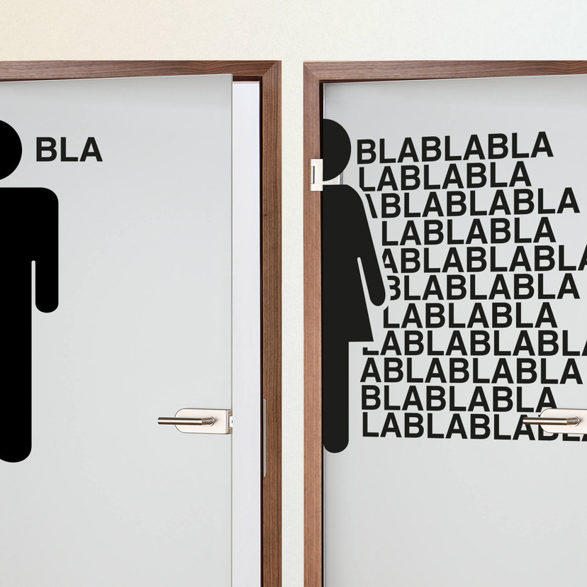 Wallsticker - WC - Bla-Bla-Bla - 80x76 cm