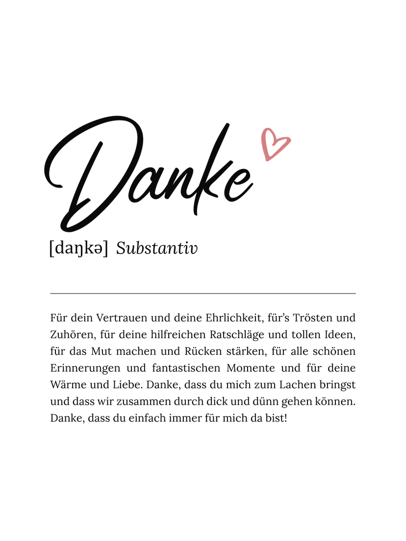 Personalisiertes Poster Definition - Danke