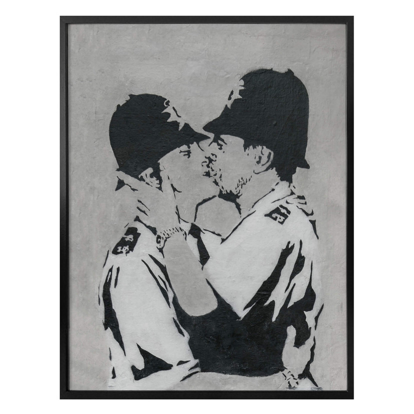 Plakat Banksy - Całujący się policjanci