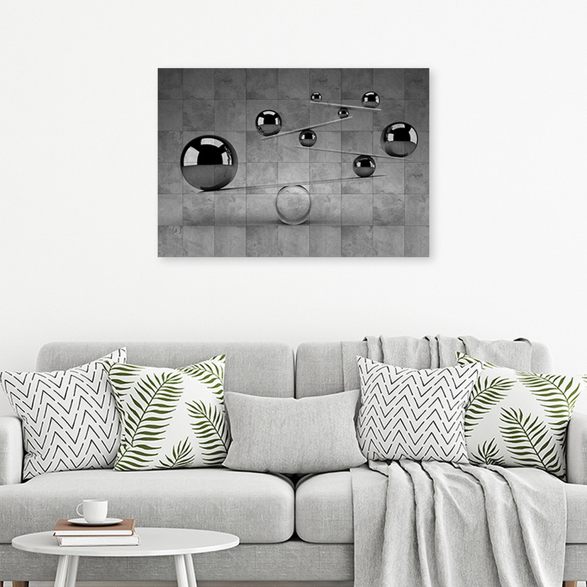 Canvasbillede, Bolde i 3D-sølv