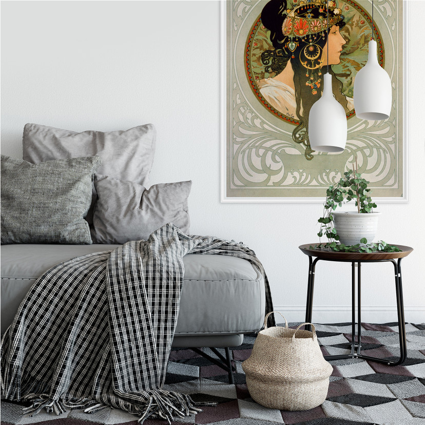 Muurprints Mucha - De Brunette