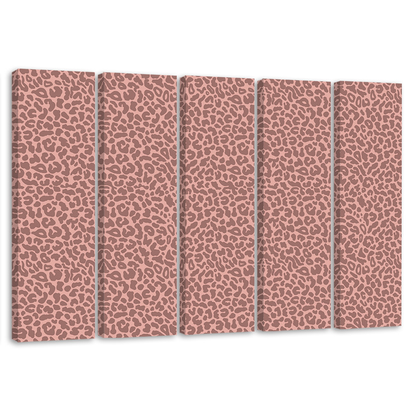 5 stykke lærredsprint, Leopard Leopard Pels Patches Mønster