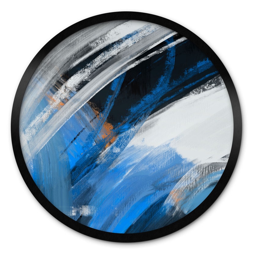 Poster Pennellate Blu Astratto - Cheney - Rotondo