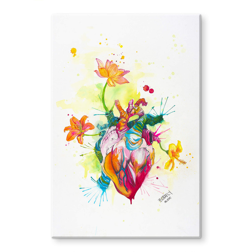Glass Print Buttafly - Nature Beating Heart