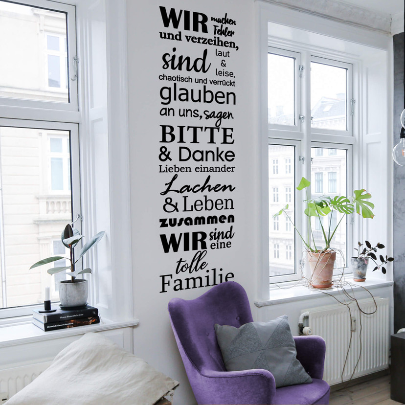Wandtattoo Wir sind eine tolle Familie