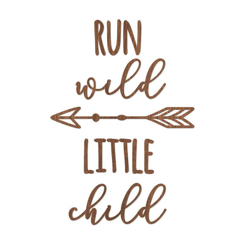 Sztuka z drewna mahoniowego - Run wild little child