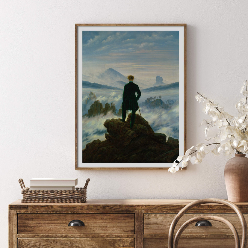 Poster Friedrich - Le voyageur contemplant une mer de nuages