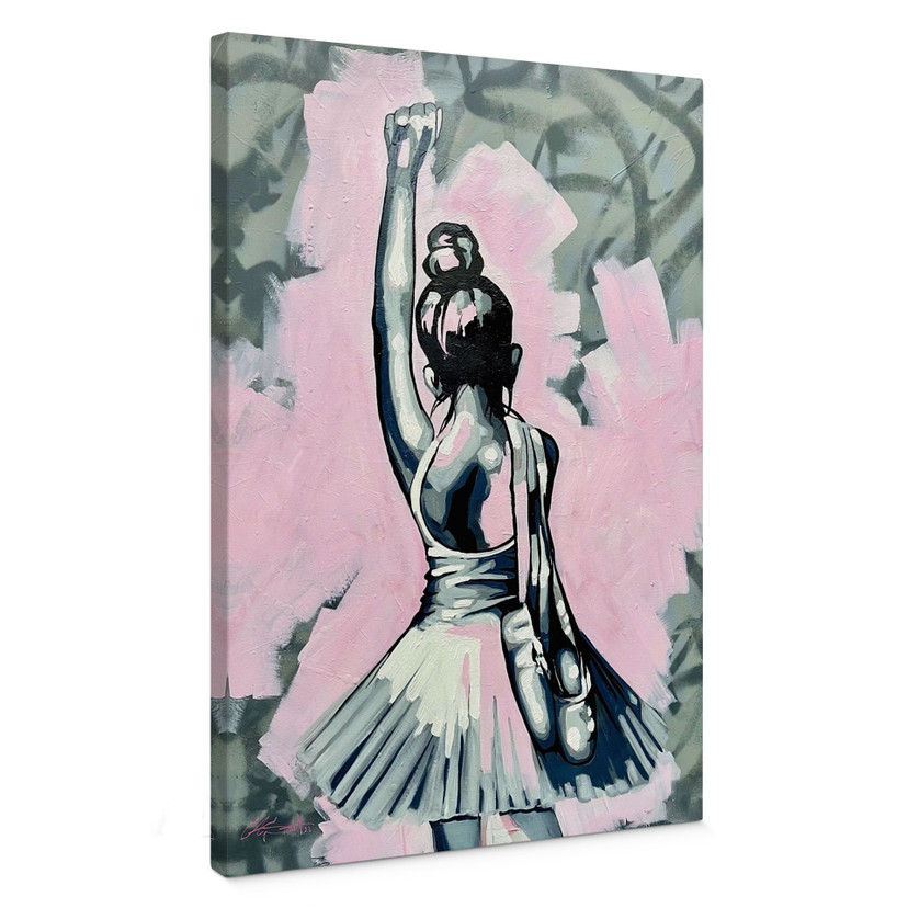 Leinwandbild Starke Ballerina Streetart Stil - Habib