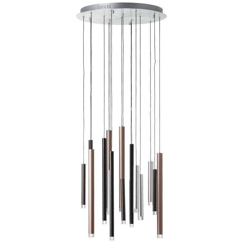 Pendelleuchte Eddy, braun, 180 x 55,3 cm, Metall Pendellampe, dimmbar