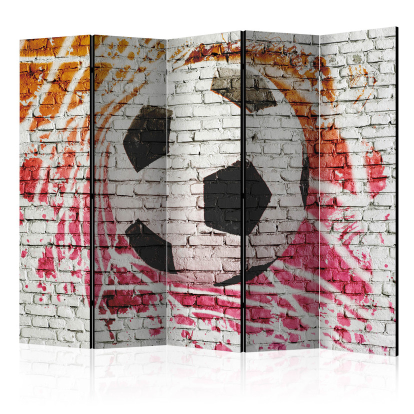 Skærm til rumdeling - Gadefodbold , 5-delt - 225x172 cm