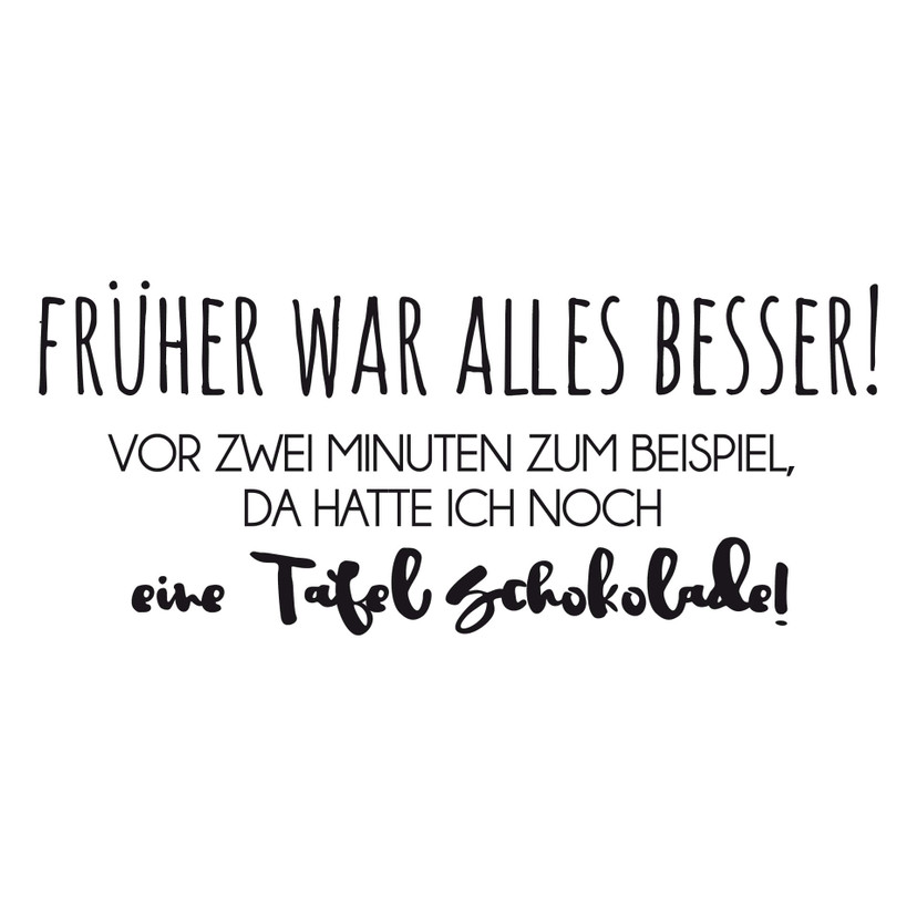 Wandtattoo Früher war alles besser...