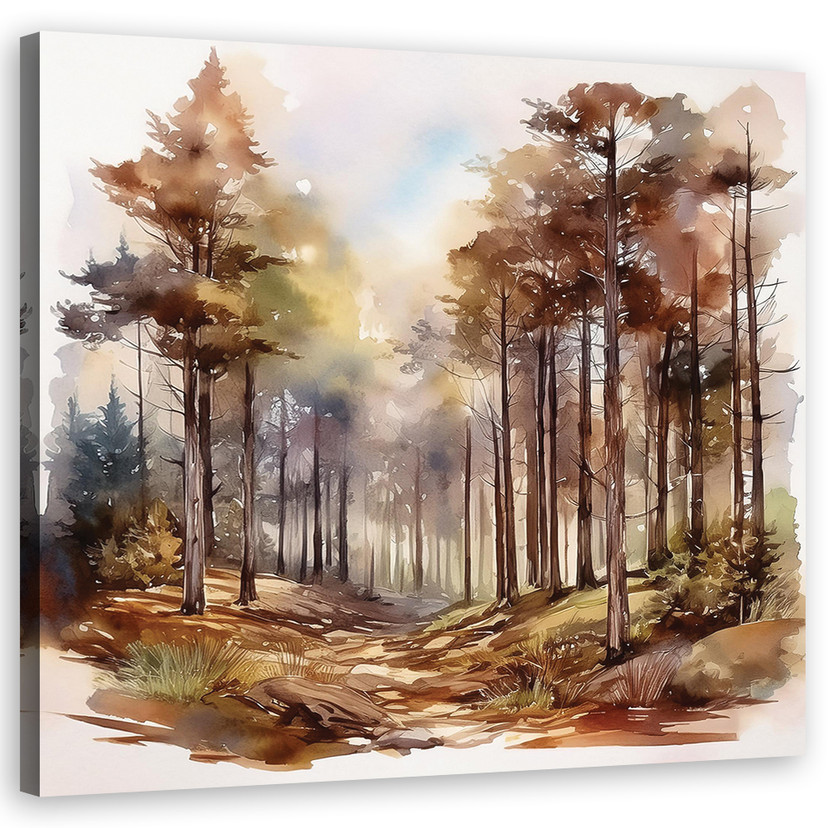 Leinwandbild Herbst Waldbäume Natur