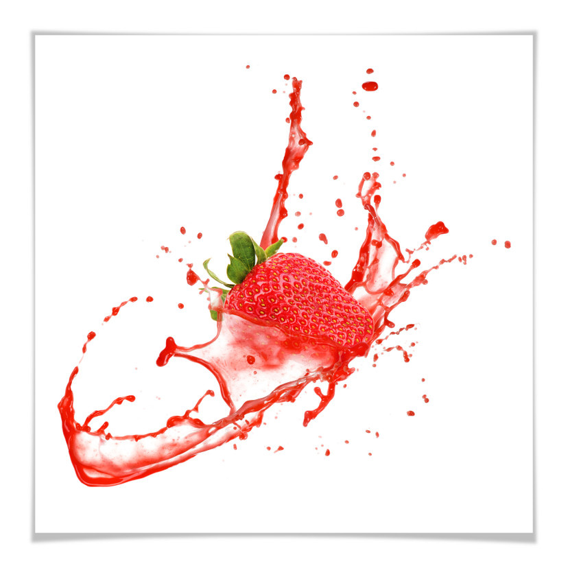 Poster - Splashing Strawberry