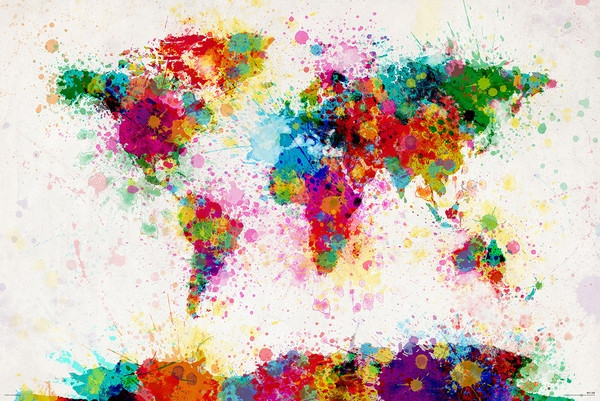Plakat Michael Tompsett - World map 91,5x61 cm