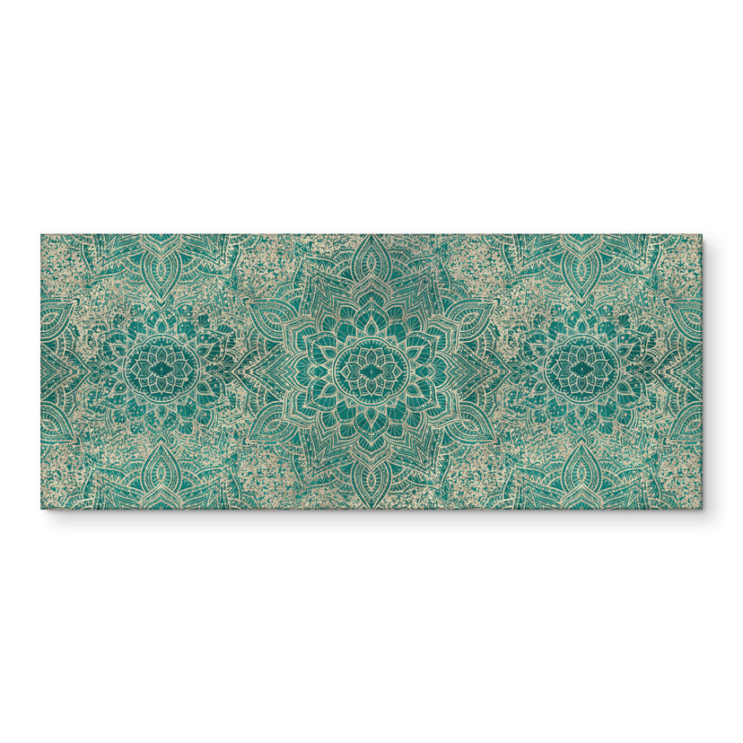 Stænkplade til køkken Mandala Boho guld-grøn - Bloomery Decor