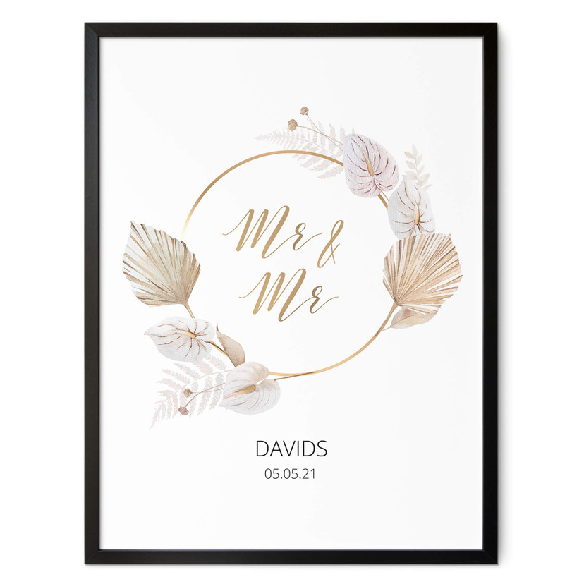 Poster Mr & Mr + Testo personalizzato
