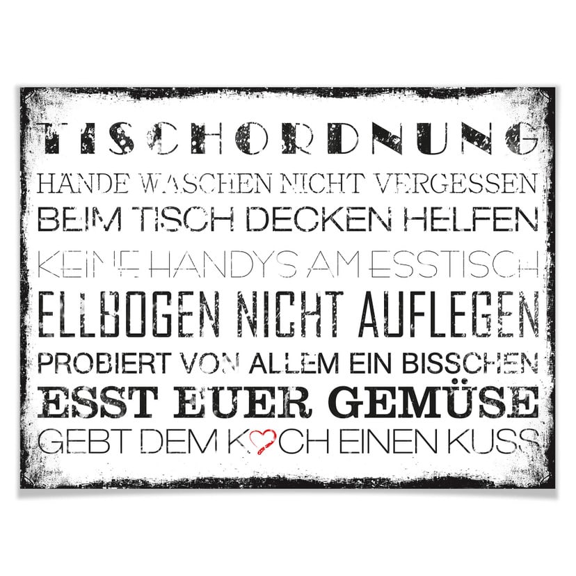 Poster Tischordnung
