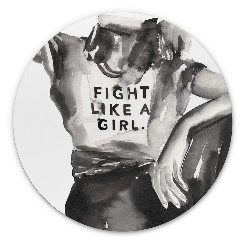 Tableau sur alu-Dibond rond Verbaan - Fight like a Girl