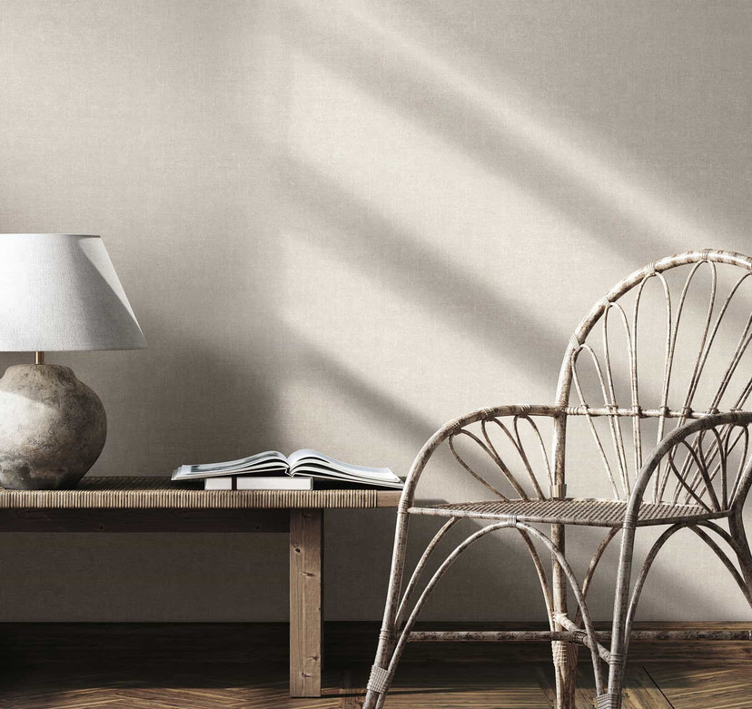 non-woven tapet i moderne tekstureret ensfarvet grå, beige uni