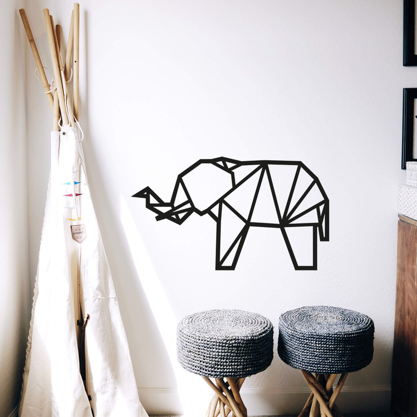 Sticker mural éléphant origami