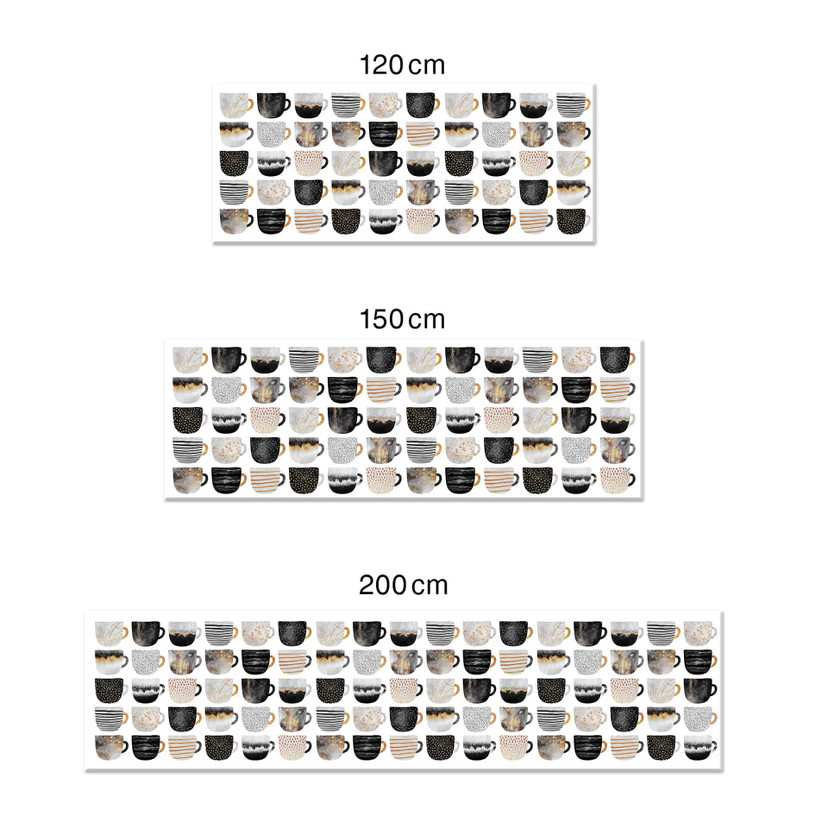 Küchenrückwand Fredriksson - Kaffeetassen: Pretty Black & Gold