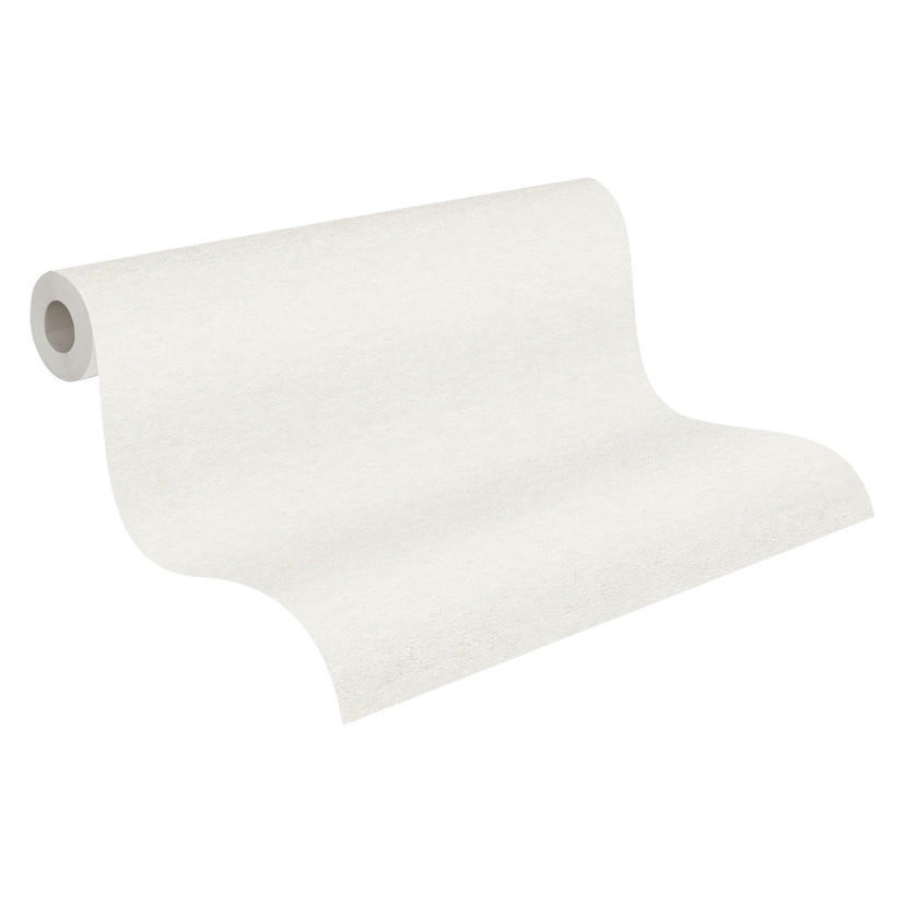 Papier peint uni avec structure Blanc - Papier peint intissé uni