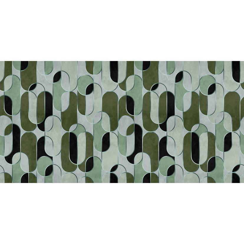 Fotomural Paredes de Patel 3 Ritz 4 verde, gris, negro