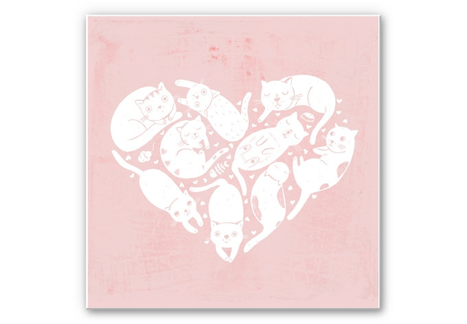 Wandbild Loske - Cat Heart