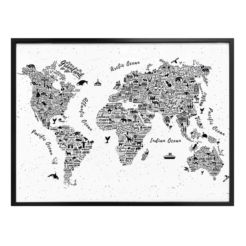 Plakat mapa świata - Dookoła świata
