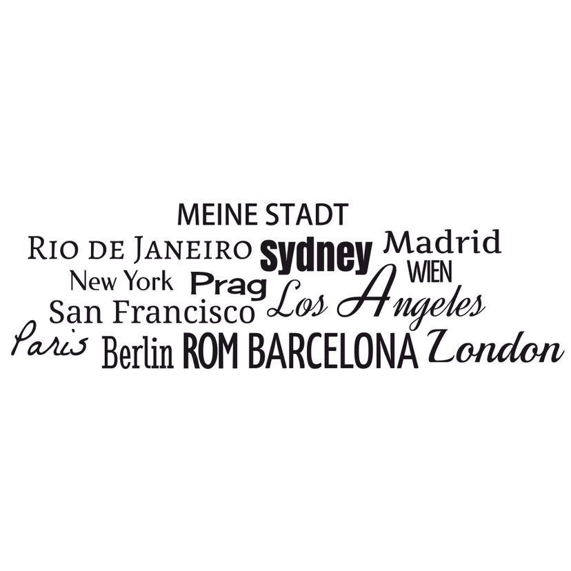 Wandtattoo + Name - Städte Banner