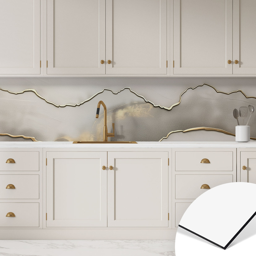 Rivestimento cucina Paesaggio astratto con colori metallici - Alma