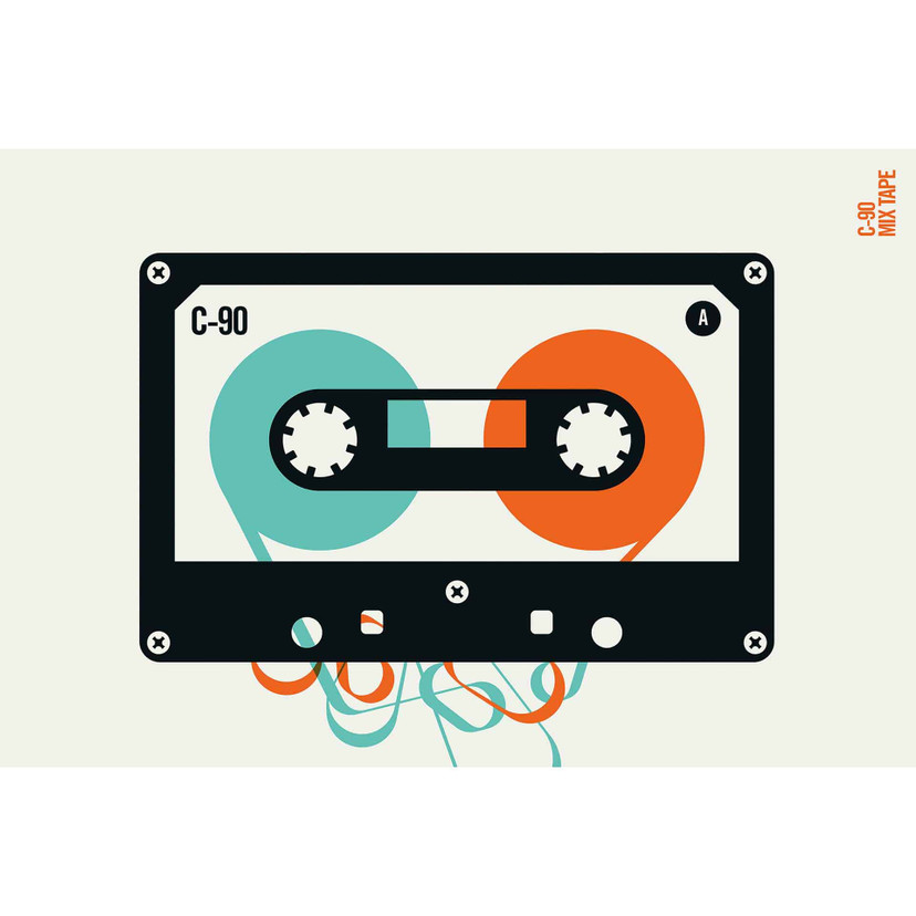 Livingwalls papier peint photo ARTist Mixtape avec cassette