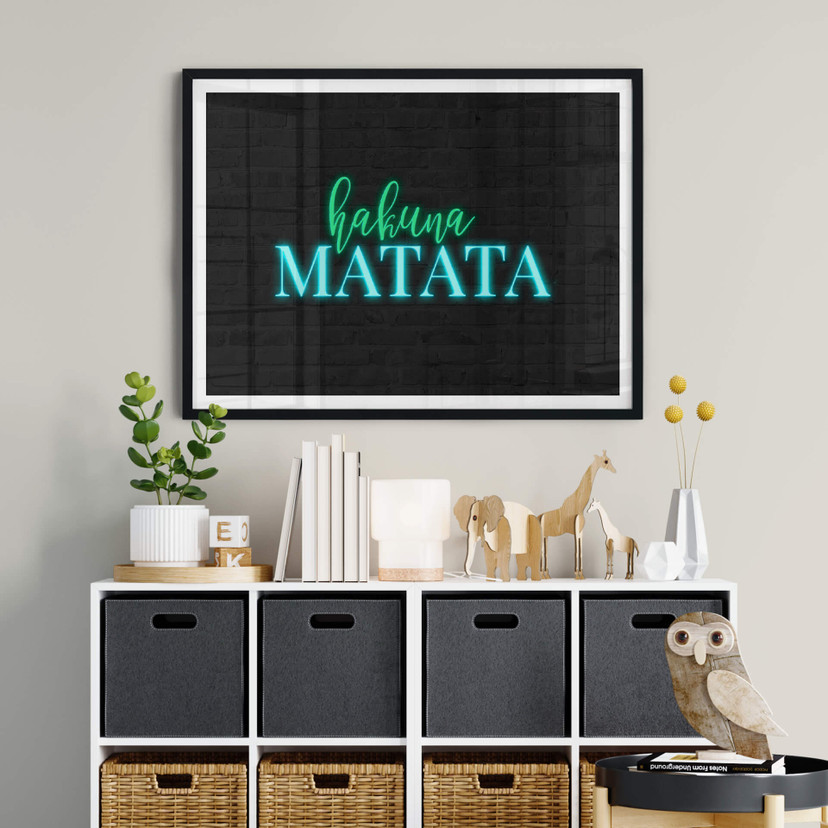 Plakat Hakuna Matata - Neonowe światło