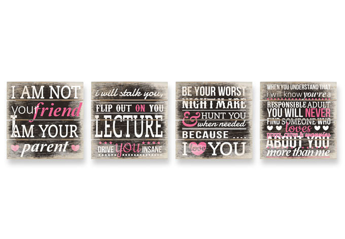Holzbild-Set I am not your friend - I am your parent...2 (4-teilig)