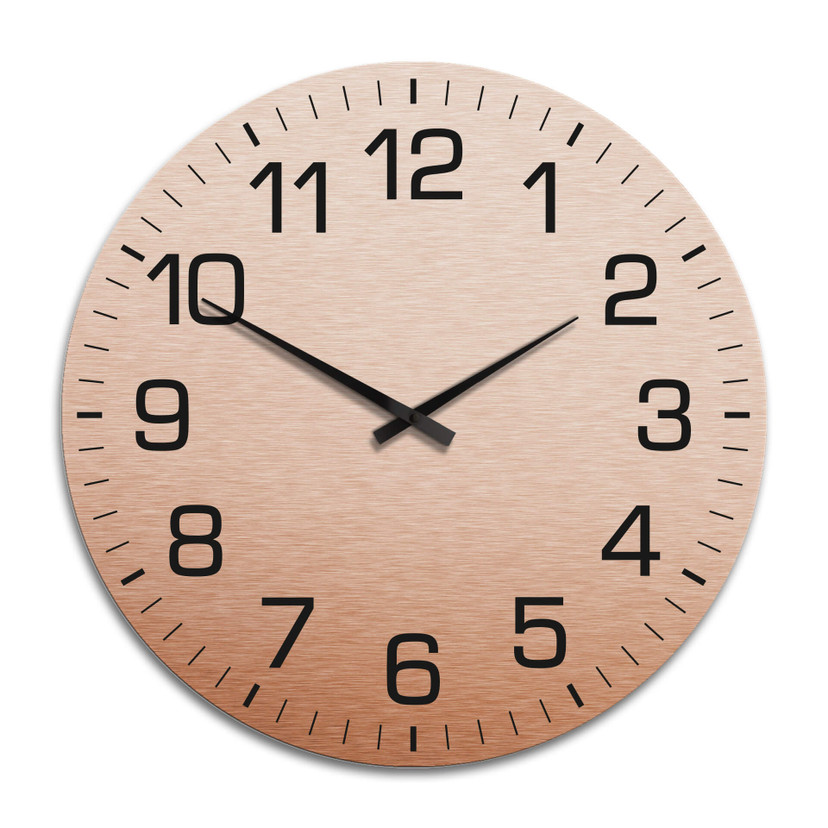 Horloge murale XXL en Alu-Dibond - Cuivrée - Classique avec minutes  - Ø 70 cm
