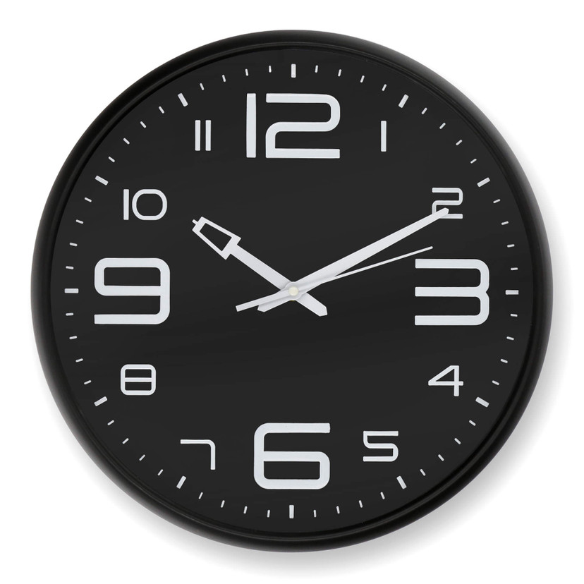 Moderne Schwarze Wanduhr - Rund Ø39 cm