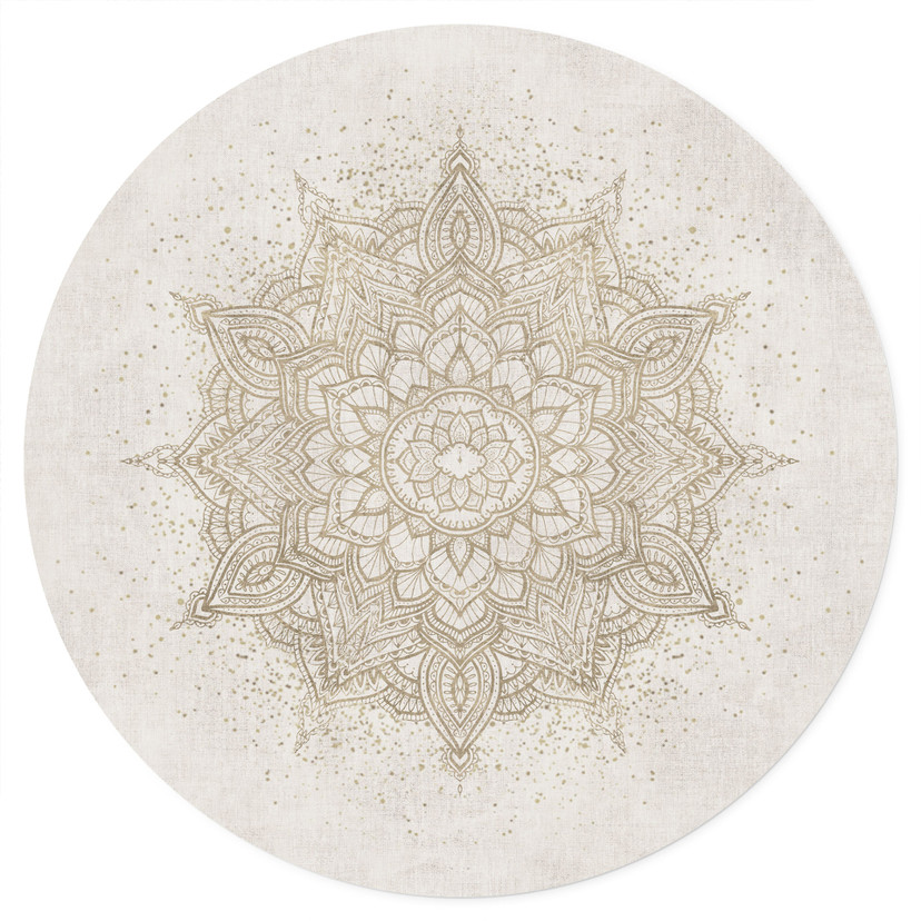 Wandtattoo Boho Ornament in Leinenoptik, Mandala - Bloomery Decor - Rund