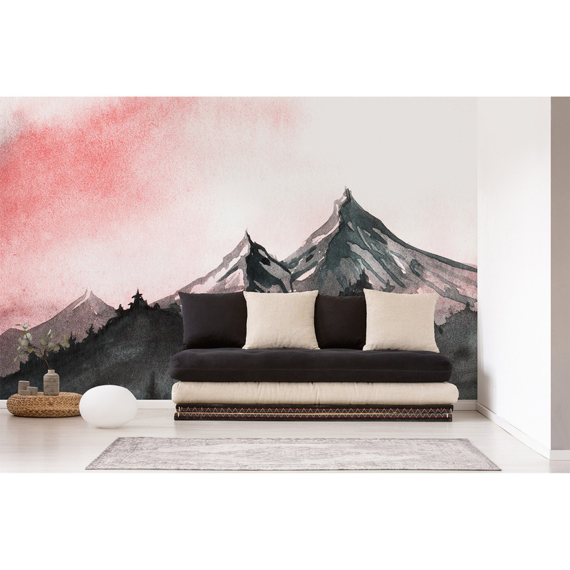 non-woven tapet Designwalls grå og hvid non-woven tapet Mountain Paint natur