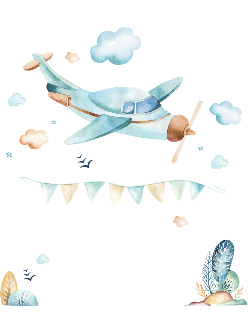 Poster Kvilis - Avion + Texte à personnaliser