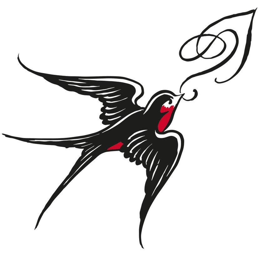 Fototapeta Miami Ink Swallow z ornamentem
