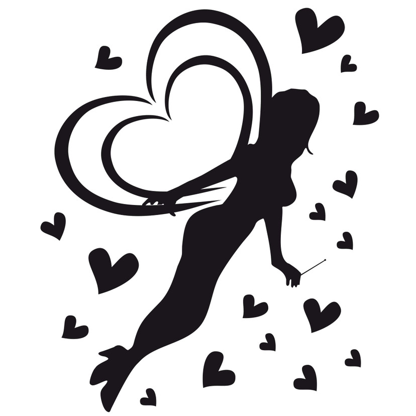 Wallsticker Hjerte-Feen