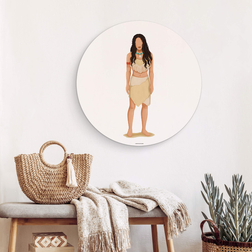 Tableau sur alu-Dibond rond Tohmé - Pocahontas